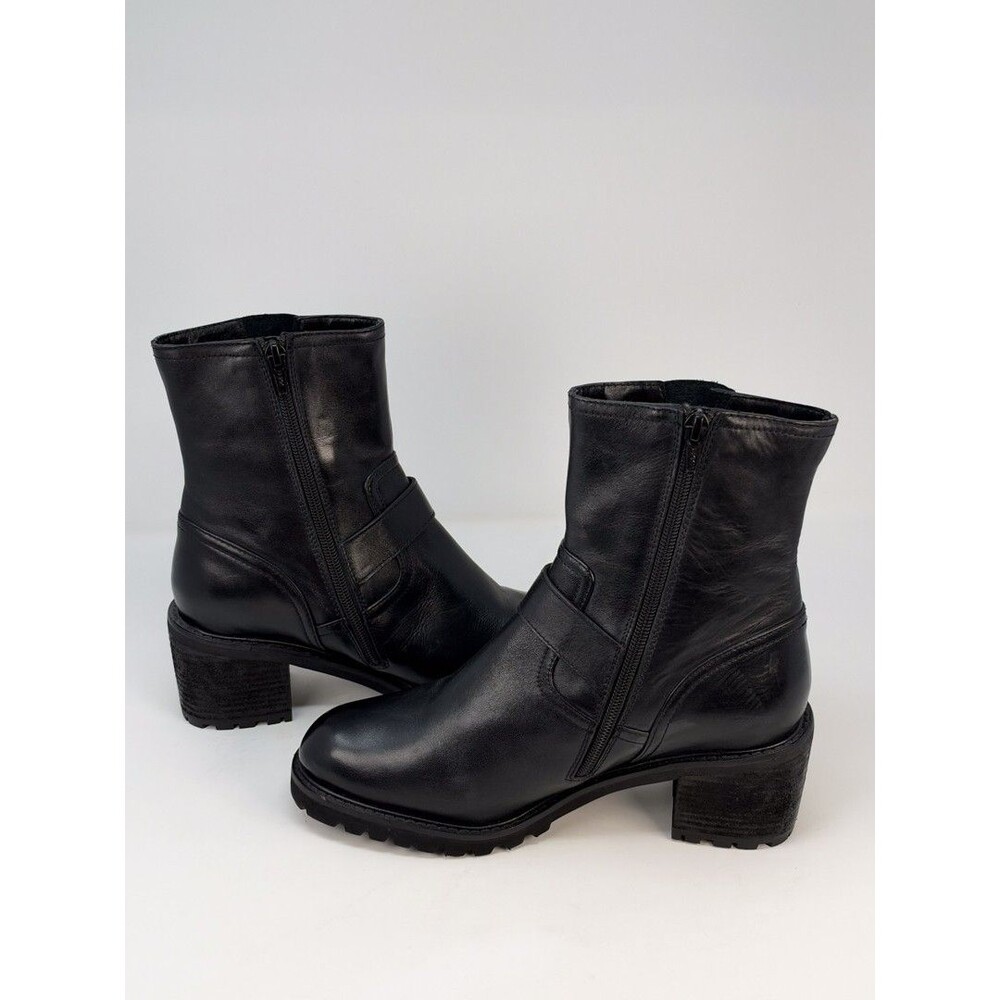 Seychelles Womens Boots Black Leather Run Free Buckle Ankle Heeled Bootie US 8.5 - Picture 5 of 10